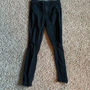 HIGH WAIST RIPPED BLACK SKINNY DENIM